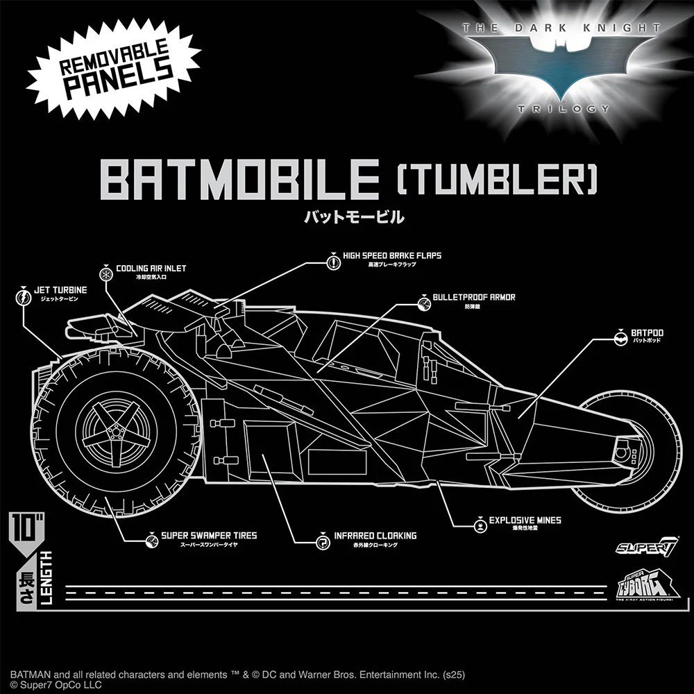 THE DARK KNIGHT TRILOGY Batmobile Tumbler Super Cyborg Collectible Figure - Image 7